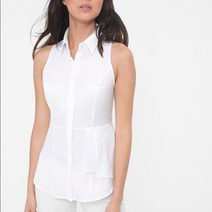 White Peplum Button Down